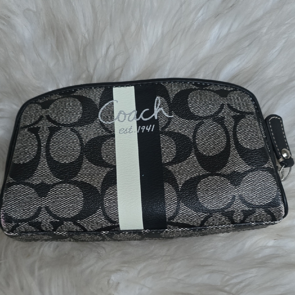 Coach heritage 1941 Saffiano  Logo Cosmetics Pouch